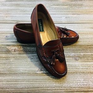 Cole Haan Brown Leather Tassel Loafers